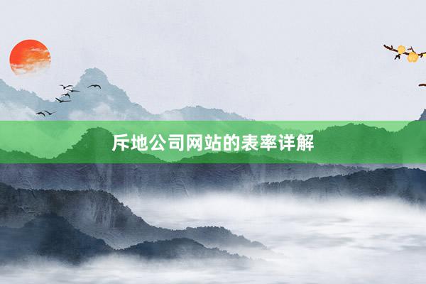 斥地公司网站的表率详解